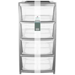 B&M 4 Drawer Silver Storage Unit