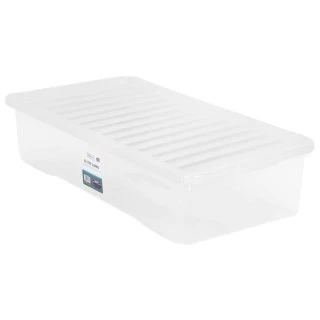 B&M Jumbo Underbed Storage Box With Lid 42L - Clear