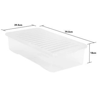 B&M Jumbo Underbed Storage Box With Lid 42L - Clear - Image 4