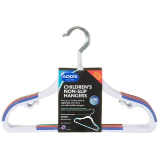 B&M Addis Children's Non-Slip Hangers 10pk - Multi Colour