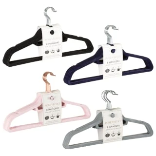 B&M Pure Velvet Hangers 8pk - Grey - Image 4
