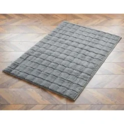 Grid Faux Fur Rug 100 X 150cm - Grey