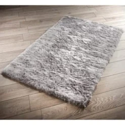 Silver Shimmer Metallic Rug 60 X 110cm