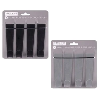 B&M Velvet Overdoor Hooks 4pk - Black - Image 4