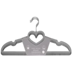 B&M Velvet Heart Shaped Hangers 8pk - Grey