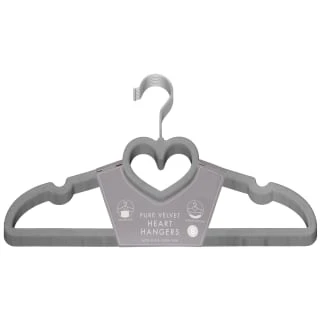 B&M Velvet Heart Shaped Hangers 8pk - Grey