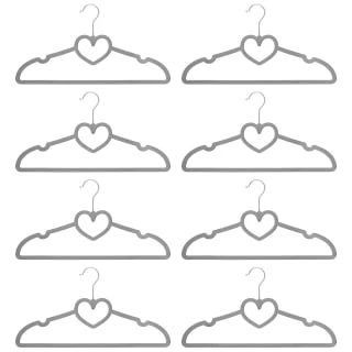 B&M Velvet Heart Shaped Hangers 8pk - Grey - Image 3