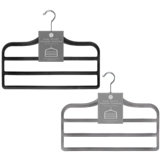 B&M Velvet Trouser Hangers 3pk - Black - Image 4