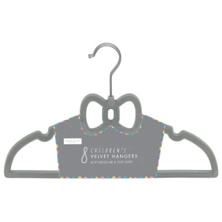 B&M Children's Non-Slip Hangers 8pk - Grey