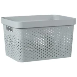 B&M Large Rectangular Spot Storage Basket - Grey