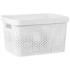 B&M Large Rectangular Spot Storage Basket - White