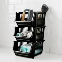3 Tier Storage Baskets - Black