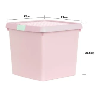 B&M Waffle Clip Box Storage Cube 14L - Dusty Pink - Image 4