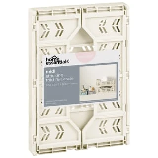 Midi Stacking Fold Flat Crate 30.6 X 20.5 X 12.6cm - Cream - Image 3