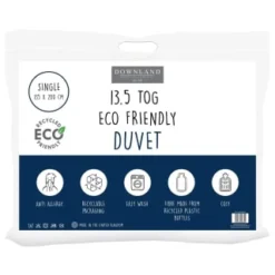 Downland Eco-Friendly Anti-Allergy 13.5 Tog Duvet - Single