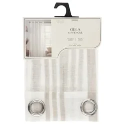 Orla Natural Stripe Voile 55 X 90" - White