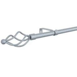 B&M Small Silver Twist Curtain Pole 122-213cm