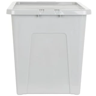 B&M Storage Box With Lid 80L - Grey - Image 4