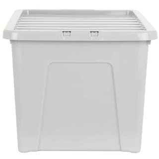 B&M Storage Box With Lid 60L - Grey - Image 4