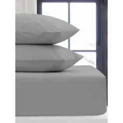 Simply Everyday Silver Double Fitted Sheet