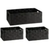 B&M Caen Set Of 3 Paper Rope Baskets - Black