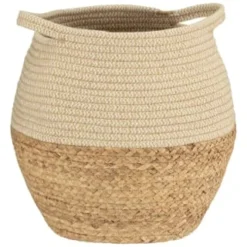 B&M Rope & Wicker Belly Basket - Neutral