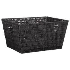 B&M Vannes Heart Cut Out Wicker Basket - Black