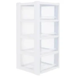 B&M White 4 Tier Drawers